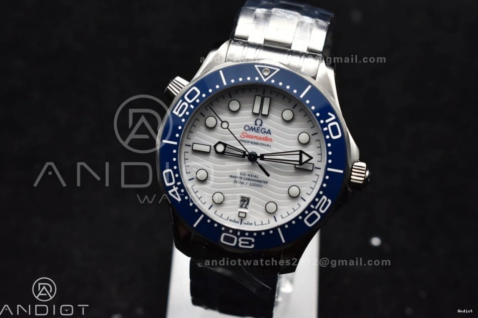 White A2824 Ceramic 1:1 Bracelet SS Edition Blue Seamaster Bezel on 300M SS Dial Diver VSF Best 1219